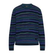 Trui met gestreept patroon PS By Paul Smith , Blue , Heren