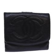 Pre-owned Leather wallets Chanel Vintage , Black , Dames