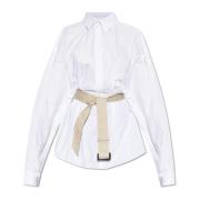 Shirt met taille riem Balenciaga , White , Dames