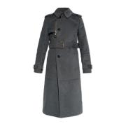 Katoenen trenchcoat met riem Burberry , Gray , Dames