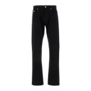 Stijlvolle Zwarte Denim Jeans Versace , Black , Heren