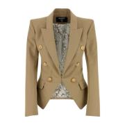 Katoenen Cappuccino Blazer Balmain , Beige , Dames