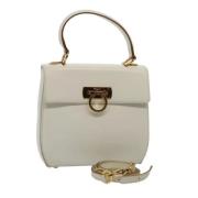 Pre-owned Leather handbags Salvatore Ferragamo Pre-owned , White , Dam...