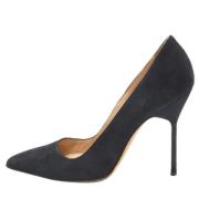 Pre-owned Suede heels Manolo Blahnik Pre-owned , Blue , Dames