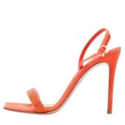 Pre-owned Velvet sandals Gianvito Rossi Pre-owned , Orange , Dames