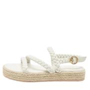 Pre-owned Leather espadrilles Gianvito Rossi Pre-owned , White , Dames