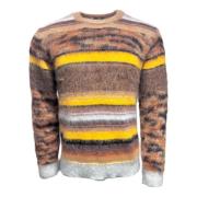 Gestreepte Mohair/Nylon/Wol Trui Roberto Collina , Multicolor , Heren