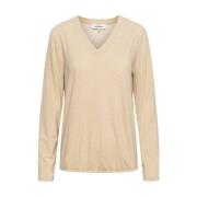 Lurex Longsleeve Top Vieve Ts264 &Co Woman , Beige , Dames