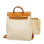 Pre-owned Canvas backpacks Hermès Vintage , Beige , Dames