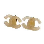 Pre-owned Plastic earrings Chanel Vintage , Beige , Dames