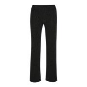 Zwarte Glanzende Elastische Taille Broek Part Two , Black , Dames