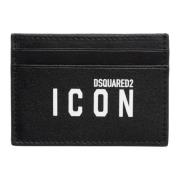 Eenvoudige Creditcardhouder met Logo Dsquared2 , Black , Heren