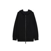 Katoenen Zip-Up Hoodie Sweatshirt Max Mara , Black , Dames