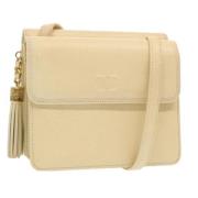 Pre-owned Leather shoulder-bags Valentino Vintage , Beige , Dames