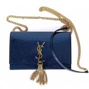 Pre-owned Leather shoulder-bags Yves Saint Laurent Vintage , Blue , Da...