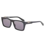 Zwarte montuur donkergrijze lens zonnebril Off White , Black , Unisex