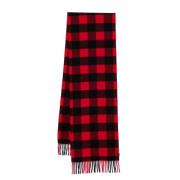 Rood Buffalo Check Jacquard Sjaal Woolrich , Red , Heren