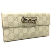 Pre-owned Leather wallets Gucci Vintage , White , Dames