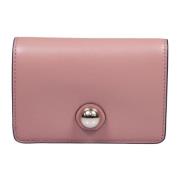 Roze Leren Portemonnee met Klep Sluiting Furla , Pink , Dames