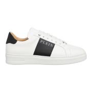 Effen Lage Vetersneakers Philipp Plein , White , Heren