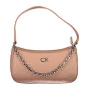 Roze Polyester Handtas met Ketting- en Schouderhandvatten Calvin Klein...