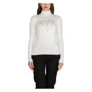 Triangle Logo Trui Lange Mouwen Guess , White , Dames