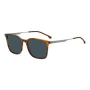 Gestreepte Bruin Hoorn/Blauw Zonnebril Hugo Boss , Brown , Heren