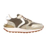 Gouden Sneakers Paris Race Woman Voile Blanche , Multicolor , Dames