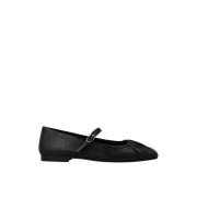 Zwarte leren jurkflats Lodi , Black , Dames