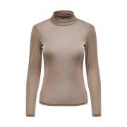 Glitter Coltrui Lange Mouw Top Only , Brown , Dames