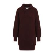 Port Shawl Neck Jumper Jurk Victoria Beckham , Red , Dames