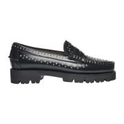 Zwarte Platte Studs Mocassino Schoenen Sebago , Black , Dames