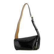 Zwarte leren Crossbody Sling Tas Alexander McQueen , Black , Heren