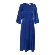 Blauwe Beacon Jurk met ¾ Mouwen Kaffe , Blue , Dames