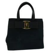 Pre-owned Suede handbags Salvatore Ferragamo Pre-owned , Black , Dames