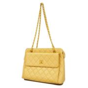 Pre-owned Leather chanel-bags Chanel Vintage , Beige , Dames