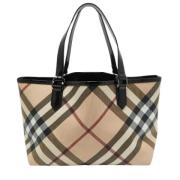 Pre-owned Leather shoulder-bags Burberry Vintage , Beige , Dames