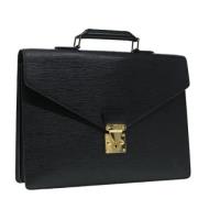 Pre-owned Leather briefcases Louis Vuitton Vintage , Black , Dames