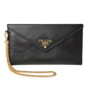 Pre-owned Leather wallets Prada Vintage , Black , Dames