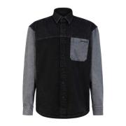 Stijlvolle denim shirt met twee tinten Joop! , Black , Heren