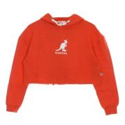 Kersen Cropped Hoodie Lichtgewicht Sweatshirt Kangol , Red , Dames