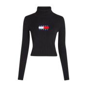 Elegant Turtleneck Jumper Tommy Hilfiger , Black , Dames