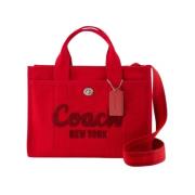 Rode Katoenen Cargo Tote met Twee Handvatten Coach , Red , Dames