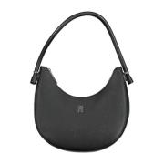 Zwarte schoudertas met logorits Tommy Hilfiger , Black , Dames