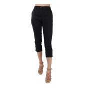 Zwarte Cropped Capri Broek Dolce & Gabbana , Black , Dames