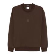 Bruine Fleece Sweater met Geribbelde Kraag C.p. Company , Brown , Here...