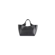 Zwarte leren mini tas met T-logo Tod's , Black , Dames