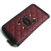 Pre-owned Leather wallets Chanel Vintage , Black , Dames