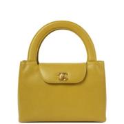 Pre-owned Leather handbags Chanel Vintage , Yellow , Dames