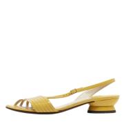 Pre-owned Leather sandals Salvatore Ferragamo Pre-owned , Yellow , Dam...